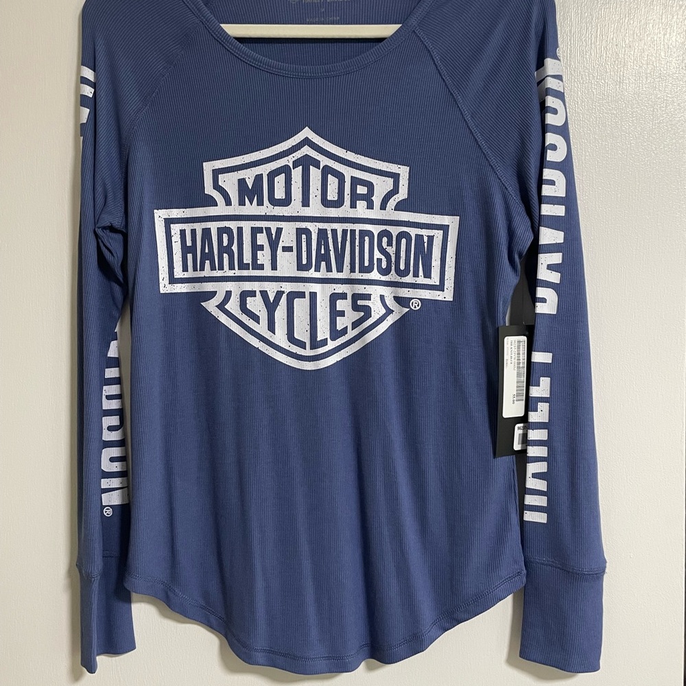 Harley-Davidson Women's Blue Long Sleeve Top